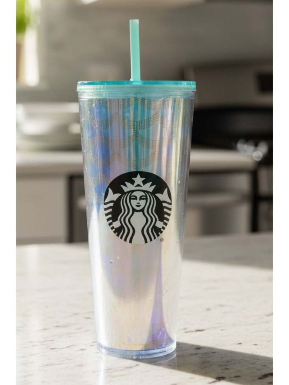 24oz Starbucks 2020 Mermaid Tumbler Summer Limited Edition Cup Metallic Ombre
